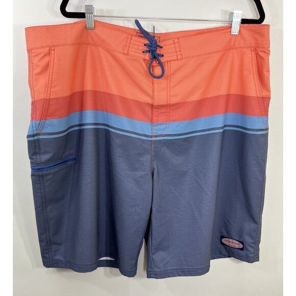 Vineyard Vines Performance Swim Shorts – Men’s 42 Blue/Orange - Picture 1 of 8
